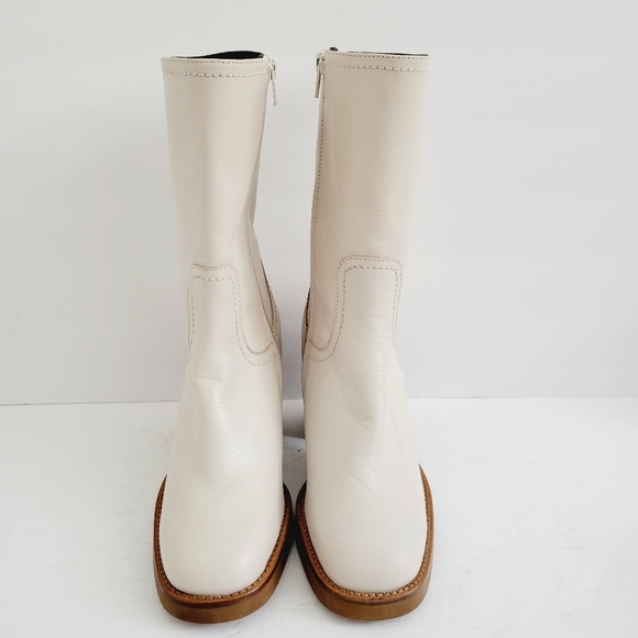 New Chocolat Blu Women's Zac Mid Calf Leather Bootie, Size 7,5-8 - Picture 3 of 6